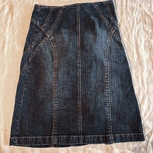 Midi Denim Pencil Skirt